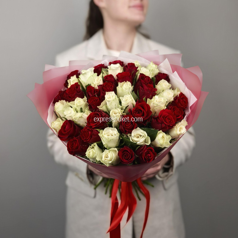 Букет 51 роза 35см микс, ВАУ-ЦЕНА!